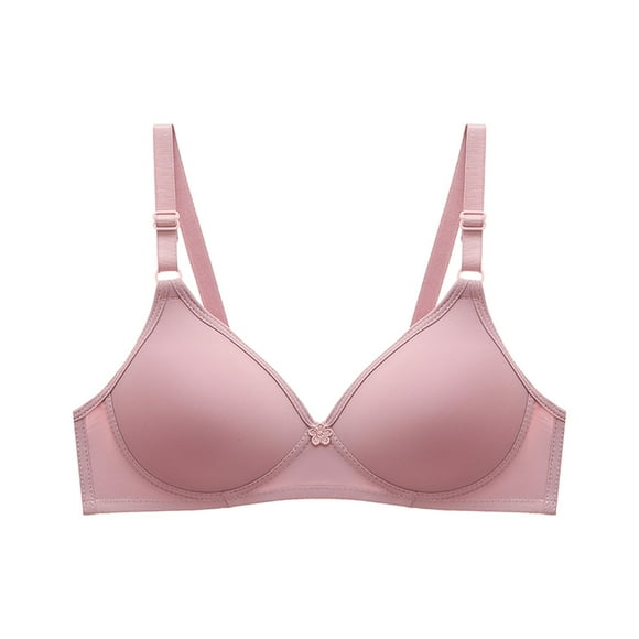Ersazi Best Strapless Bras for Women Women's Comfort Ribbed Bra Thin Underwear in Clearance Pink Womens Bra S