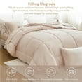 thumbnail image 3 of MR&HM Reversible Satin Microfiber Comforter 3 Pieces King Size, Beige King Comforter Set for All Seasons, Silky Soft Satin Comforter for Hair and Skin, with Satin Pillowcases Set of 2, 3 of 7