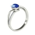 thumbnail image 5 of AoneJewelry Women's 1.00 Carat Oval Shape Sapphire and Diamond Ring in 10K Rose, White & Yellow Gold, 4-Prong Setting, 5 of 5