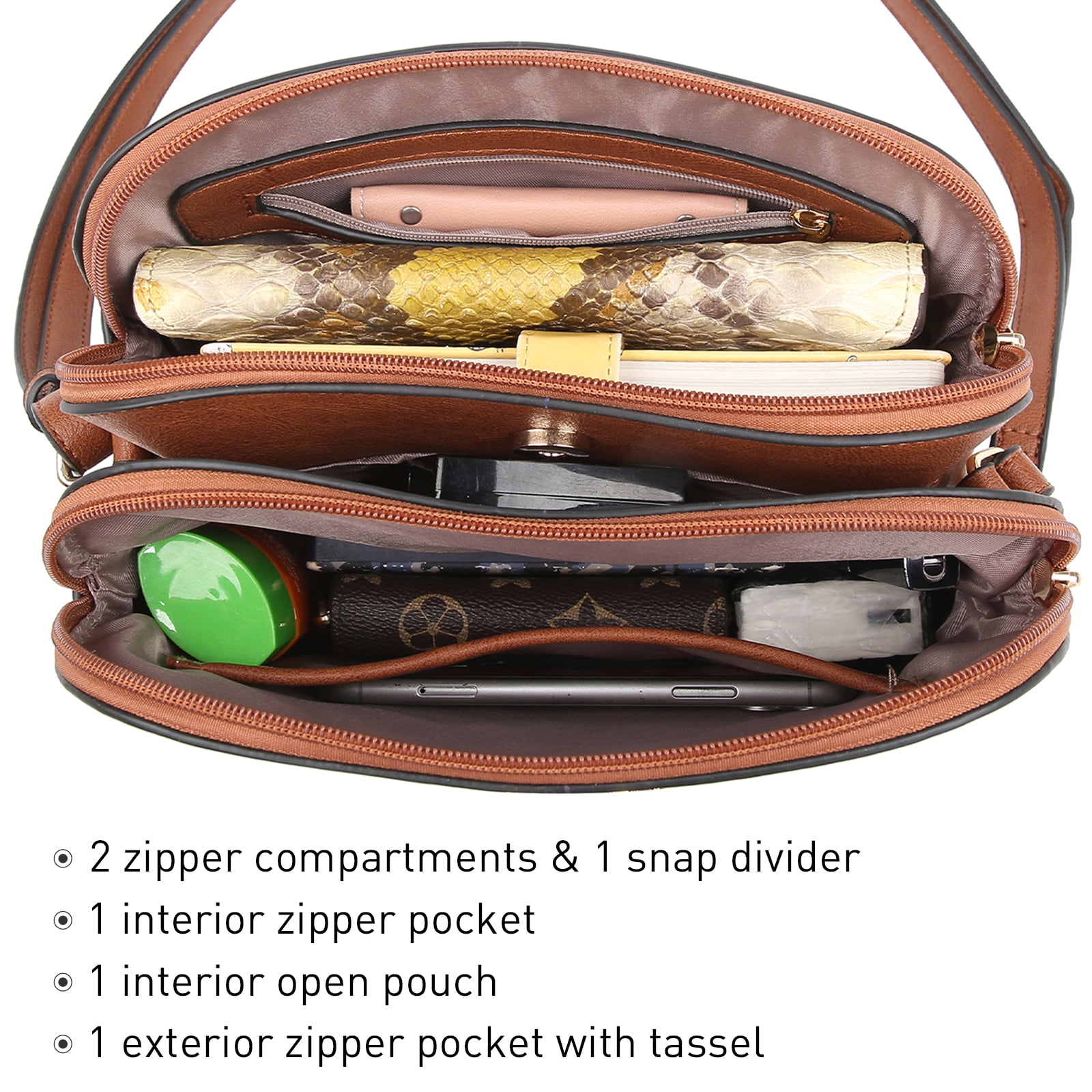 Dasein Women Tassel Zipper Pocket Crossbody Bag Liberia | Ubuy display picture 1