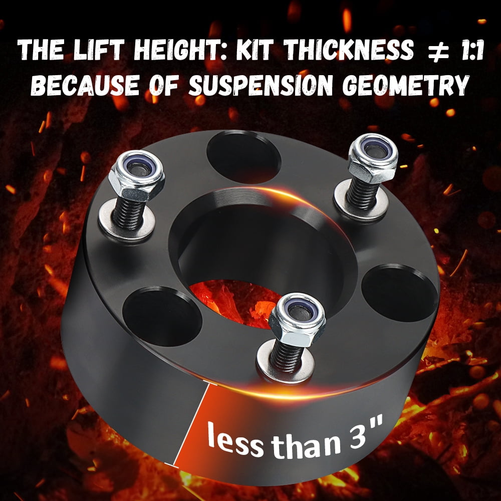 3" Ram 1500 Leveling Lift Kit, 3in Front Suspension Lift Kit Forged Strut Spacers for 2006-2024 Dodge Ram 1500 4WD, Dakota 2WD/4WD 2005-2007&2009-2011, CNC Machine Black Anodized