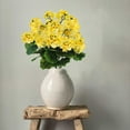 thumbnail image 3 of Morttic 2PCS Artificial Geraniums Silk Flowers Outdoor Artificial Geranium Bush Faux Flowers Yellow Geraniums for Floral Home Decor Indoor Garden Patio Grave Cemetary Vase Table Centerpiece, 3 of 5
