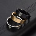 thumbnail image 3 of Raymard 6mm Titanium Steel Ring, 3A Cubic Zirconia, Cross Ring Men, Classical Simple Plain, Cross Band Ring, Christian Religious Jewlery, 3 of 6