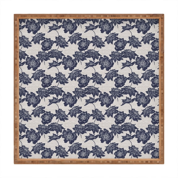 Society6 Holli Zollinger Ekko Dark Poppy Large Square Bamboo Tray, 16" x 16"