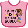 thumbnail image 3 of Inktastic Yes, This is My First Rodeo- Cowgirl in Hat and Boots Girls Baby Bib, 3 of 4