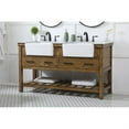 thumbnail image 3 of Elegant Decor Clement 60" Aluminum MDF Double Bathroom Vanity in Driftwood, 3 of 3
