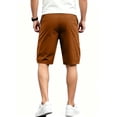 thumbnail image 4 of Men's Cargo Shorts Summer Beach Elastic Waist Drawstring Shorts Durable Loose Fit Outdoor Workwear Utility Shorts, 4 of 4