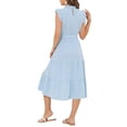 thumbnail image 3 of INSPIRE CHIC Vestidos Midi para Mujeres con Cuello Mock y Mangas Rizadas XL Azul, 3 of 6