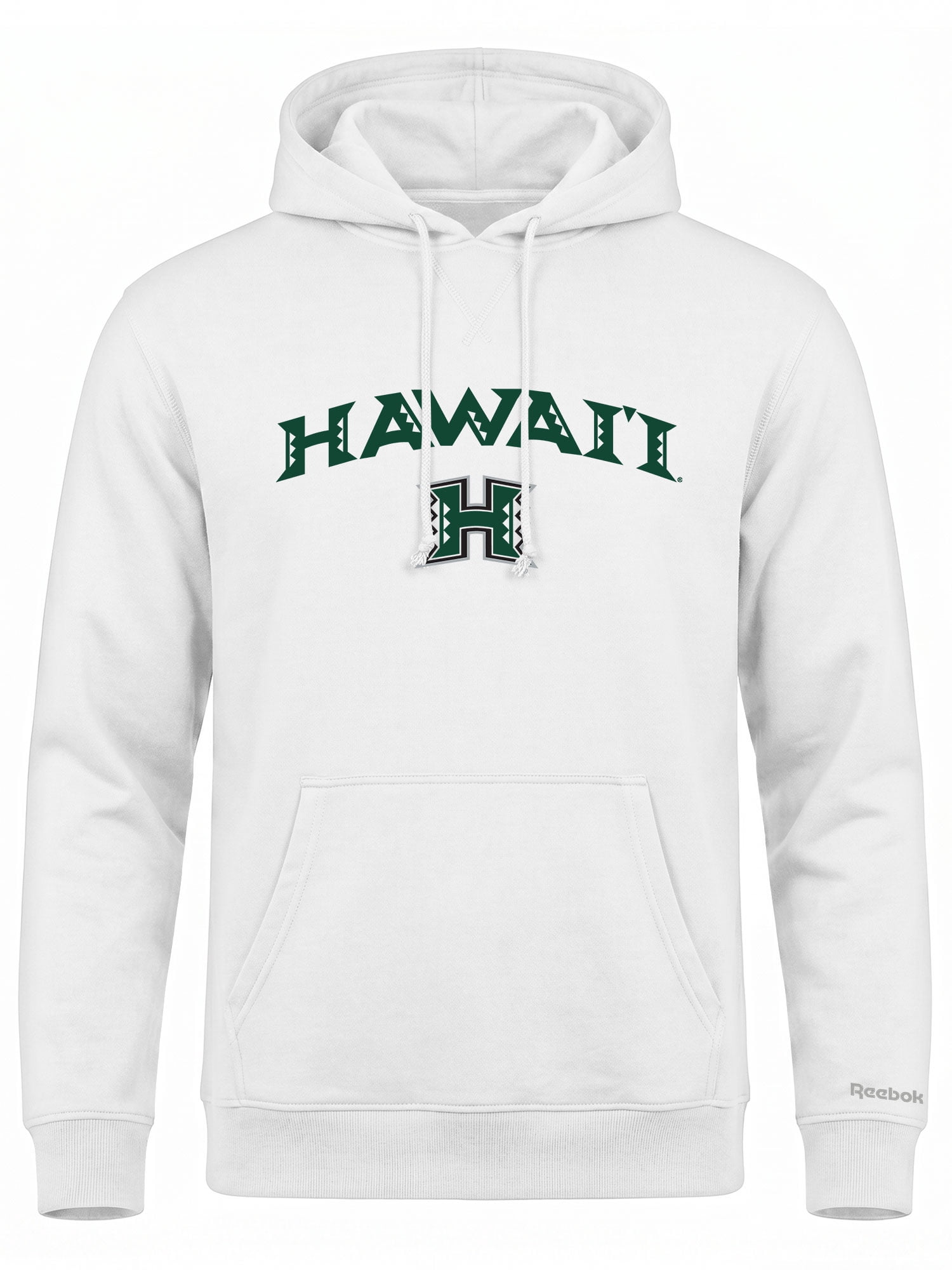 Hawaii Rainbow Warriors Reebok Mens White Hooded Sweatshirt