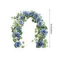 thumbnail image 3 of DefiDgd 71inch Garland with Flowers,Faux Greenery Hanging Flower Wreath Vines for Wedding Arch Party Mantle Table Home Decor(Blue), 3 of 6
