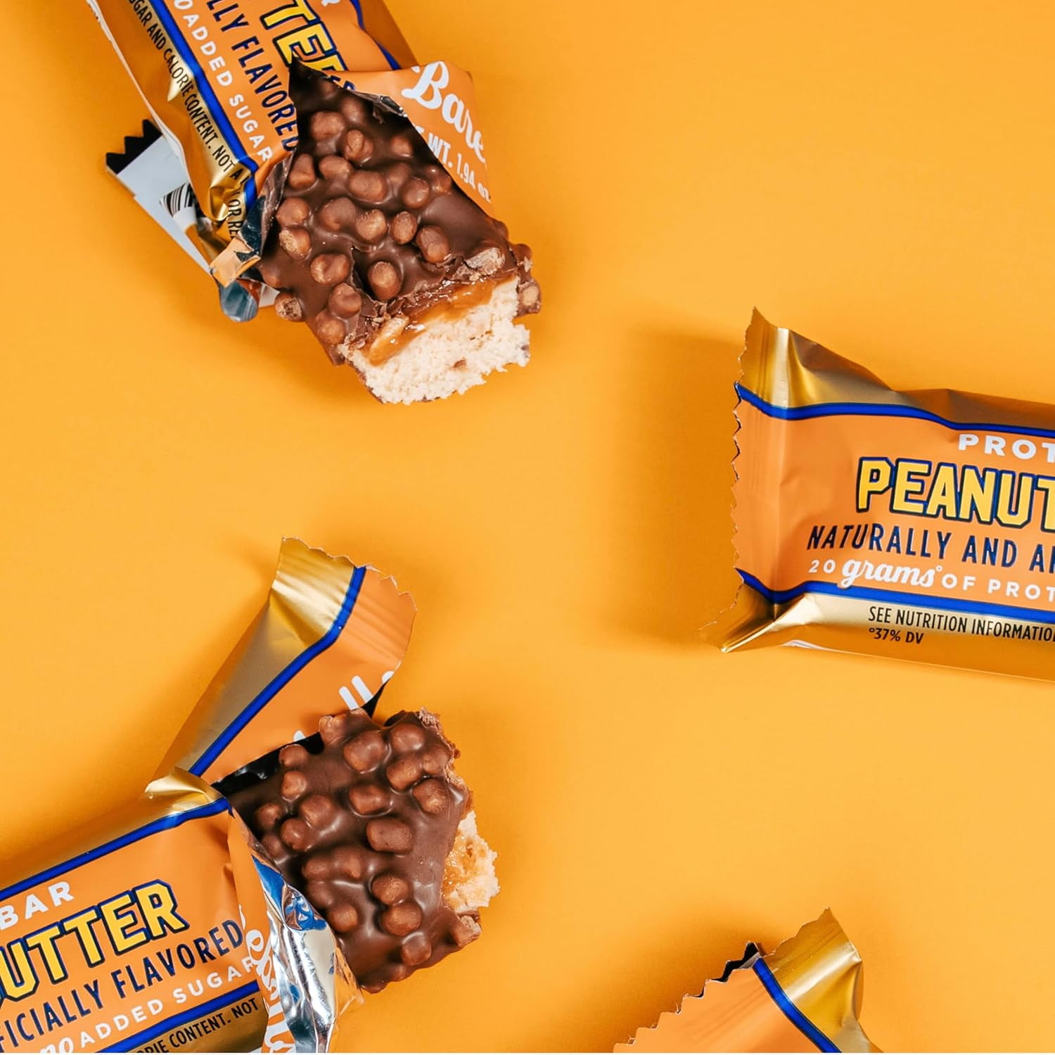 Barebells Protein Bars Peanut Butter - 24 Bars (2 Packs of 12), 20g High Protein Treats - Chocolate Peanut Butter Nutrition Bar with 1g Total Sugars - On-The-Go Breakfast or Post-Workout Snack