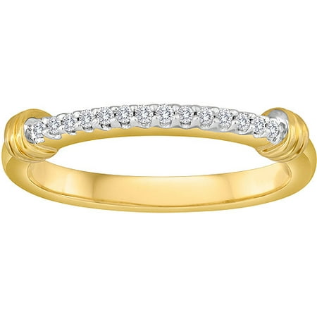 Knots of Love 14kt Yellow Gold over Sterling Silver 1/10 Carat T.W. Diamond Band Ring