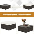 thumbnail image 5 of Costway 5PCS Patio Rattan Furniture Set Loveseat Sofa Ottoman Cushioned White, 5 of 10