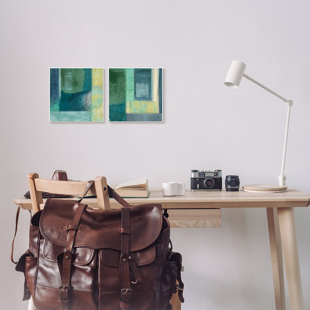 Stupell Industries Asymmetrical Soft Abstract Shapes Blue Green Yellow Canvas Wall Art by Brent Nelson