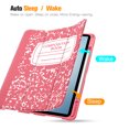 thumbnail image 4 of Fintie SlimShell Case for iPad Pro 13-inch (M4) 2024, Flexible Soft TPU Back Cover with Pencil Holder, composition book pink, 4 of 8