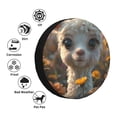 thumbnail image 4 of Salouo Adorable Llama In Flowers Print Spare Tire Cover 14-17 inch Spare Tire Protector Universal Tough Tire Wheel Cover for Trailer SUV and Truck-14 inch, 4 of 6