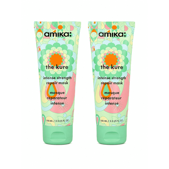 Amika The Kure Intense Strength Mask for Dry & Damaged Hairs, 3.3oz - Pack of 2