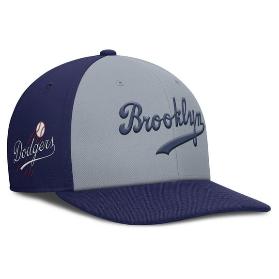 Men's Nike Gray/Royal Brooklyn Dodgers Cooperstown Collection Pro Performance Snapback Hat