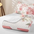 thumbnail image 4 of Erosebridal Cute Elf N Letter Bed Spread Queen for Girls, Chic Floral Butterfly Queen Coverlet Set, 3-Piece 1 Quilt and 2 Pillowcases, 4 of 7