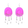 thumbnail image 1 of Jewelry Sparkling Tassel Cowboy Hat Earrings Western Cowboy Multi Color Earrings, 1 of 6