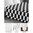 thumbnail image 6 of Black White Plaid California King Size Flat Sheet, Wrinkleproof & Fadeproof Cooling Flat Bed Sheet Only, Modern Buffalo Check Gingham Art Breathable Soft Bedding Top Sheets 108 x 98 Inches, 6 of 8