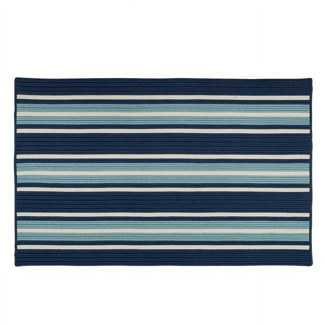 Colonial Mills Rug MS34R024X036S Mesa Stripe Rectangle Area Braided Rug Shoreline Blue - 2 x 3 ft.