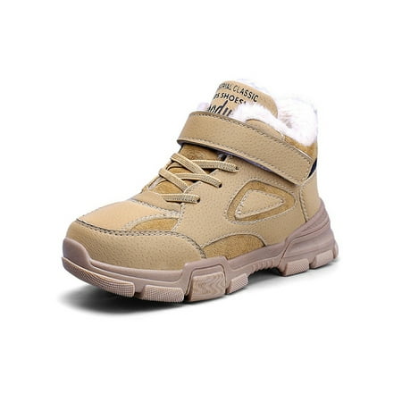 

Ritualay Kids Comfort Winter Shoes Plush Lined Trekking Outdoor School Warm Camel 4Y