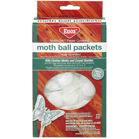 Enoz Cedar Scented Moth Balls, Packets Kill Clothes Moths & Carpet Beetles, 6 (Best Mothballs For Clothes)