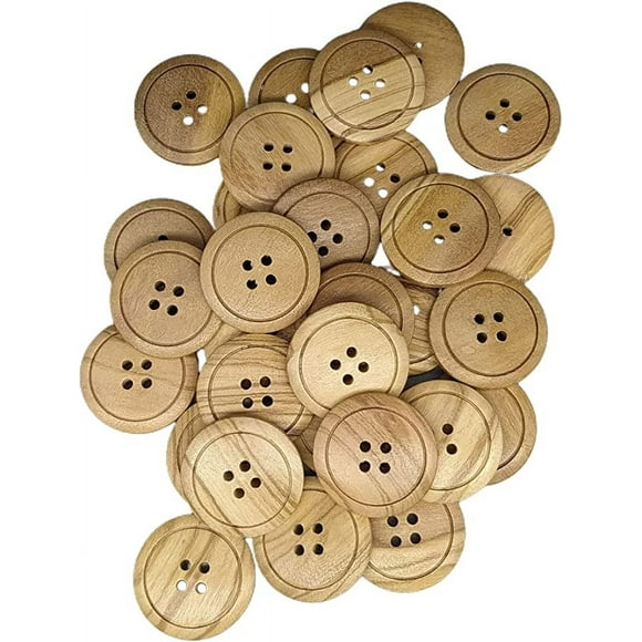50 Boutons en bois d'olivier (25 mm)