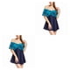 thumbnail image 4 of Qarigey Trajes De Baño Mujer Cómodos - Para Días Largos En La Piscina Trajes De Baño Mujer Trajes De Baño Traje De Baño Playa Canglan Canglan lago azul F US18 2piezas, 4 of 6