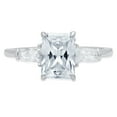 thumbnail image 2 of 1.5 ct Emerald Cut Simulated Blue Diamond Three-Stone Engagement Ring for Women in 14K White Gold, 2 of 2