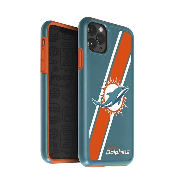 FOCO NFL Miami Dolphins Dual Hybrid Case for iPhone 11 Pro, X & XS (5.8")