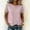 *Pink, variant on ClodeEU Women's Crew Neck Button Short Sleeve T-shirt,Solid Color Casual Loose Top Army Green,Women's Plus L