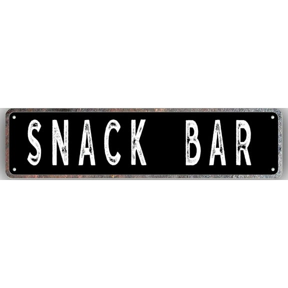 Metal Sign Snack Bar Vintage Retro Tin Street Sign Art Plaque Aluminum Sign for Garden Wall Pub Club Sign Decor 4x16 Inches