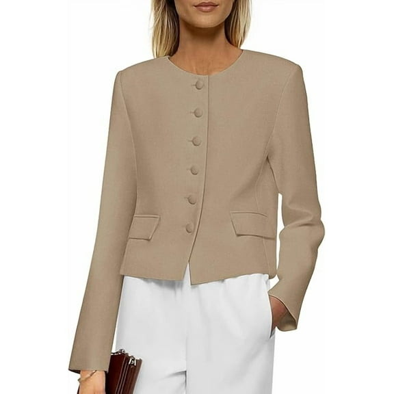 PRETTYGARDEN Women Blazers Business Casual Outfits Fall Fashion Long Sleeve Professional Office Work Suit Jacket Clothes