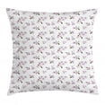 thumbnail image 1 of Almond Blossom Throw Pillow Cushion Cover, Flower Pattern with Leaves Petals Japanese Garden Design, Decorative Square Accent Pillow Case, 24" X 24", Olive Green Pale Lavender Blue, by Ambesonne, 1 of 2