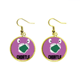 thumbnail image 1 of Diversión reír boca Purple Emotion chortle Ear Dangle Golden Drop Earring Jewelry Mujer Unbranded M, 1 of 3