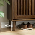 thumbnail image 5 of 23.6" Walnut Shoe Cabinet with 2 Flip Drawers, Mid-Century Modern Storage for Entryway, Hallway or Corridor, 5 of 8