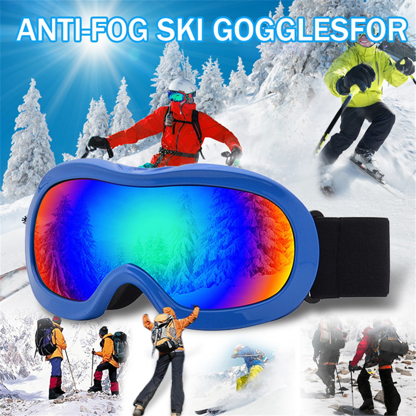 Details about   Double-layer Lens Pro Skiing Snowboarding Goggles Anti-UV Snow Ski Goggles Box 