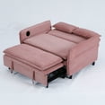 thumbnail image 4 of Miniyam 66" Pink Multi-Functional Sofa Bed, Couch for Living Rooms, 2 Seats Sofa with Adjustable Armrests & Backrests, 4 of 13