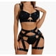 thumbnail image 1 of Coordinado Tanga Brassier Sexy Lenceria Para Mujer 5 Piezas Modelo Negro Talla G, 1 of 4