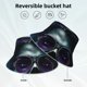 thumbnail image 2 of Balery Punk Style Blue Haired Skull Sombreros para el sol para hombre y mujer, sombrero de pescador con UPF 50+, 2 of 6