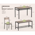 thumbnail image 4 of 43" Dining Room Table Set for 2-4, 4 Piece Wooden Kitchen Table Set with Bench and 2 Chairs with Storage Rack, Small Space and Breakfast Nook, Gray, 4 of 11
