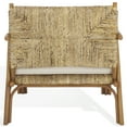 thumbnail image 5 of Safavieh Elexa Modern Rattan and Fabric Dining Arm Chairs, Natural/White, 5 of 6
