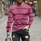 thumbnail image 1 of Blusas y camisas de manga larga con cuello redondo para hombre, blusa informal de manga larga con cuello redondo y estampado de rayas para hombre., 1 of 5
