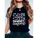thumbnail image 1 of Charming Teacher's Valentine's Day 'My Class Is Full of Sweet' Women's T-Shirt - Casual Black with Colorful Heart Design, Short Sleeve, Round Neck,Ideal for Summer Fashion Tee For Adult, Men, Women,, 1 of 6