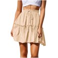 thumbnail image 1 of Moda mujer sólido Casual vendaje fruncido volantes cintura elástica faldas Wmkox8yi FGJ2032, 1 of 9