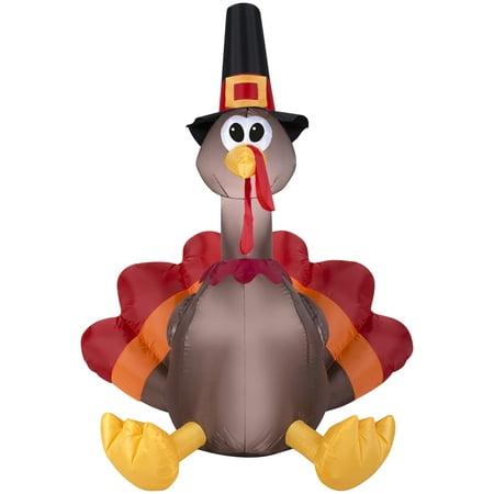 - 5' Airblown Happy Turkey Day Turkey Thanksgiving Inflatable
