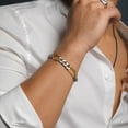thumbnail image 5 of Gem Stone King Men's 14K Gold Plated Stainless Steel Link Bracelet 8.5 inch with Lobster Clasp, 5 of 5