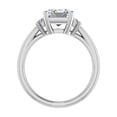 thumbnail image 3 of Blue Jewel 1.49 Ct Emerald Cut Diamond Engagement Ring - Impressive 3 Stone Layout in 14K White Gold Plated Band - Perfect for Cherishing Special Memories and Love, 3 of 3